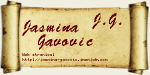 Jasmina Gavović vizit kartica